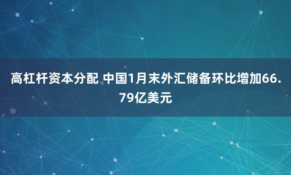 高杠杆资本分配 中国1月末外汇储备环比增加66.79亿美元